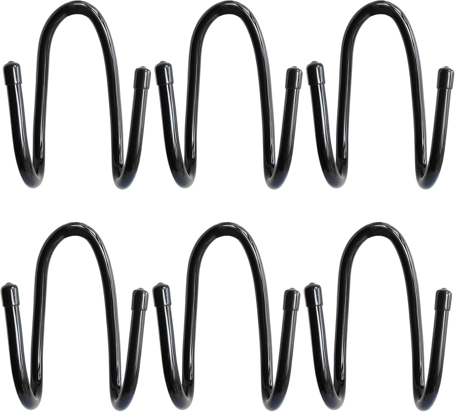 6PCS Chain Link Fence Hooks, Fence Hangers for Leaf Rakes, Pool Poles,Nets,Brushes,Skimmers,Vacuum Hoses Etc, Hooks for Chain Link Fence,Black