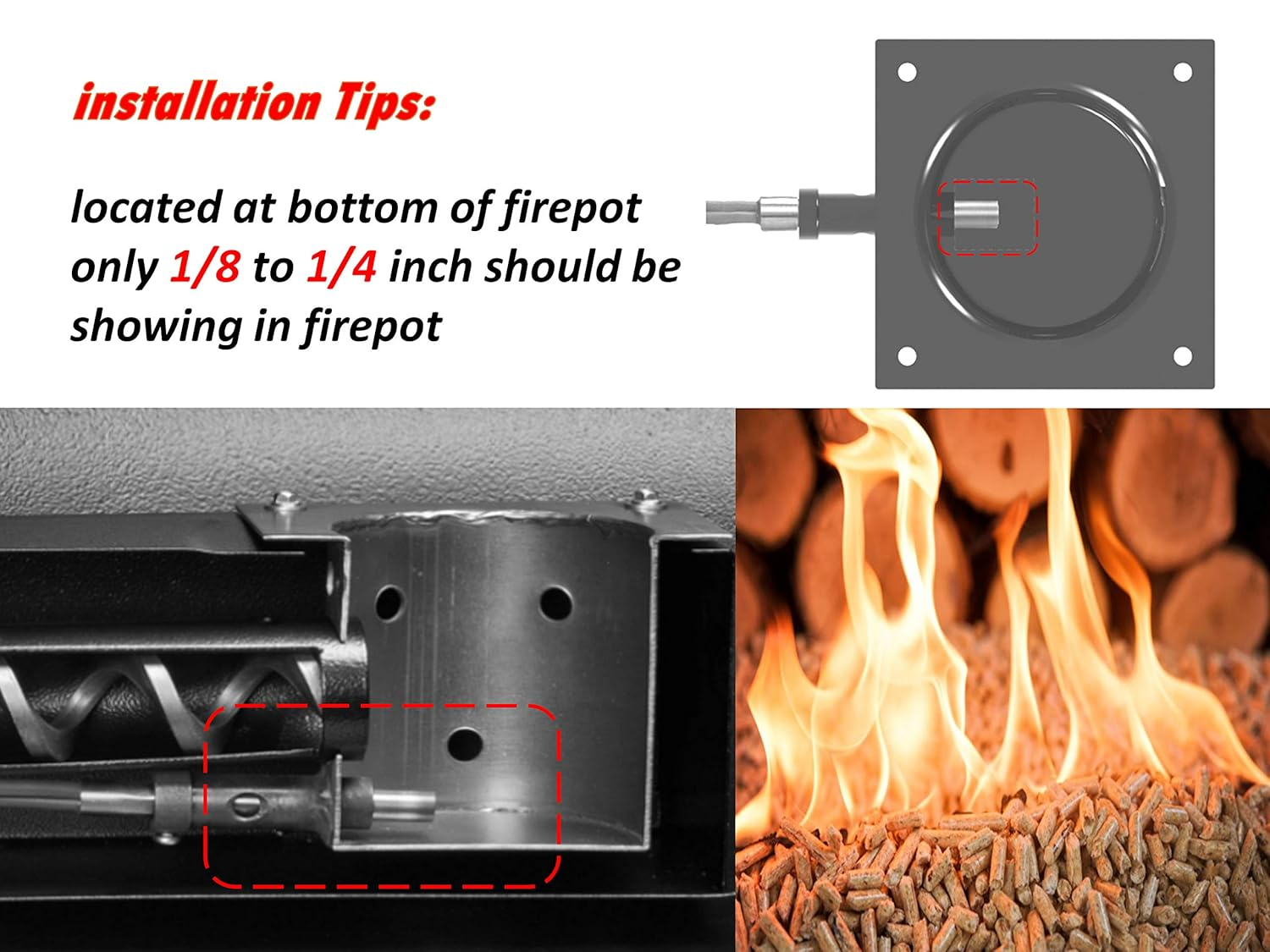 WAITCOOK Fire Burn Pot and D2 Hot Rod Ignitor Kit Compatible with Traeger Pro Series 575 & 780,Ironwood 650 & 885 Wood Pellet Grill - Hot Rod 20V image number 3