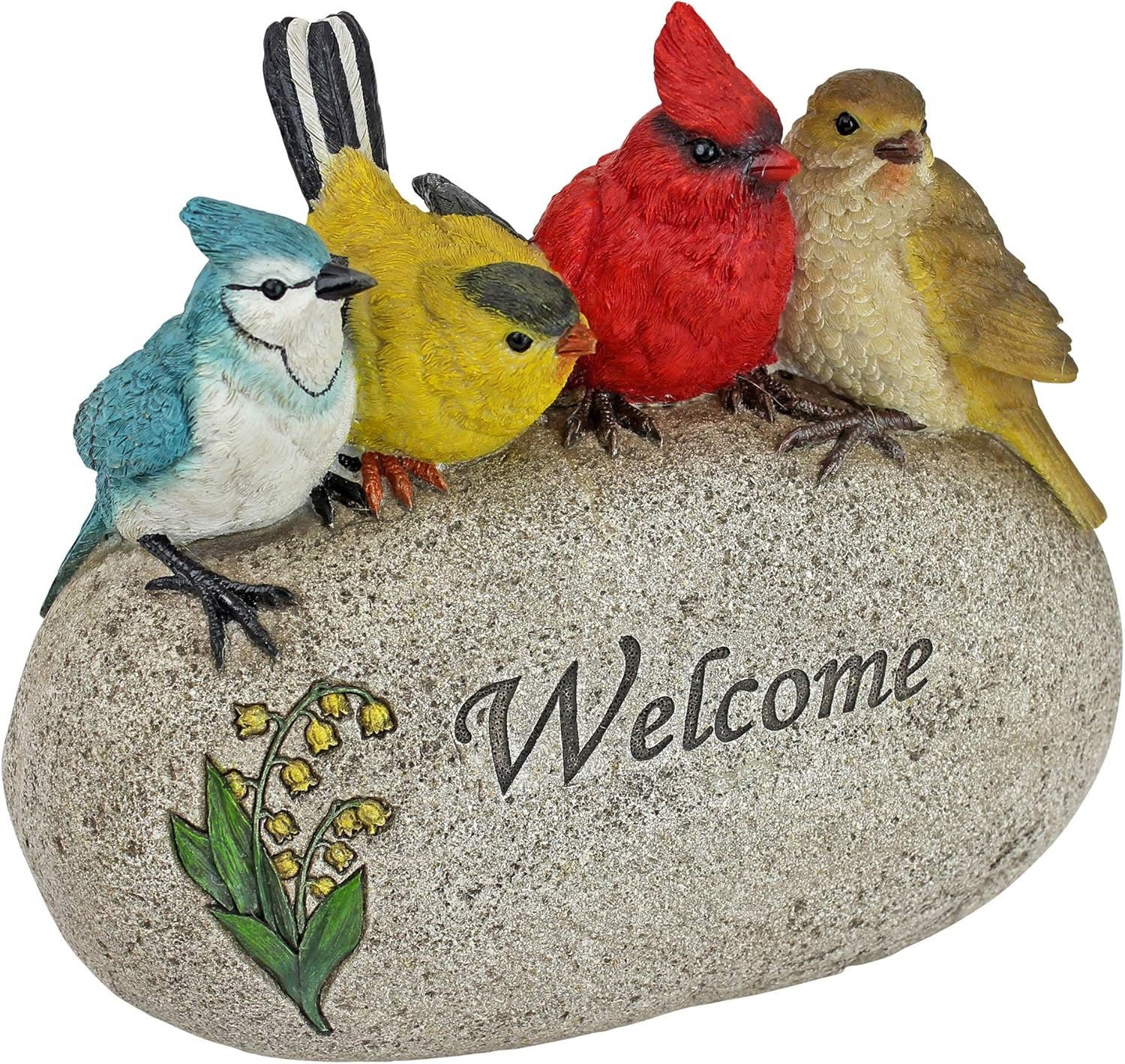 Design Toscano QM7512040 Birdy Welcome Garden Stone Statue, Medium, Full Color Finish image number 4