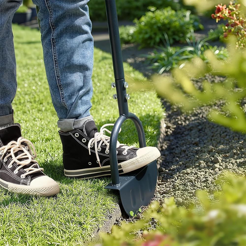 RUTREZOGO Lawn Edger with Sawtooth. Blade & Long T-Handle, Manual Steel Edging Shovel Tool for Garden, Sidewalks & Landscaping image number 4