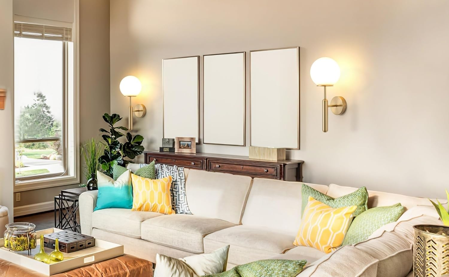 Modern Style Battery Operated Wall Light Fixtures Set of 2,Wireless Classwall Sconces with Remote Control Dimmable.Glass Lampshade，Suitable for Reading, Bedroom, Corridor Lighting(Color:Gold) - Black image number 4