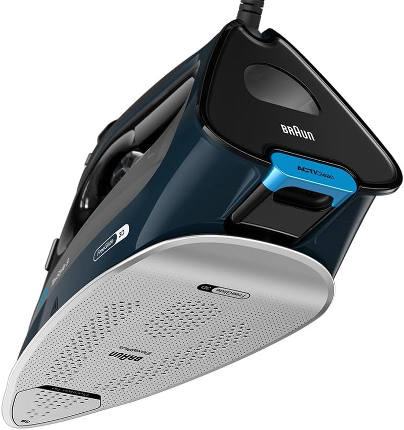Braun Texstyle 9 SI9684DB, Steam Iron with Freeglide 3D Superceramic Plate, Precision Tip, Vertical Iron, Anti-Drip Function, 330Ml Tank, 260G/Min Steam, 3200W, Blue image number 2