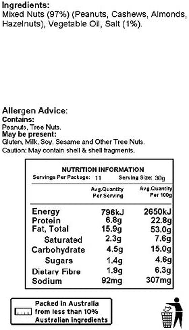 Genoa Foods Mixed Nuts Roasted and Salted, 350 G, Mixed Nuts Roasted and Salted