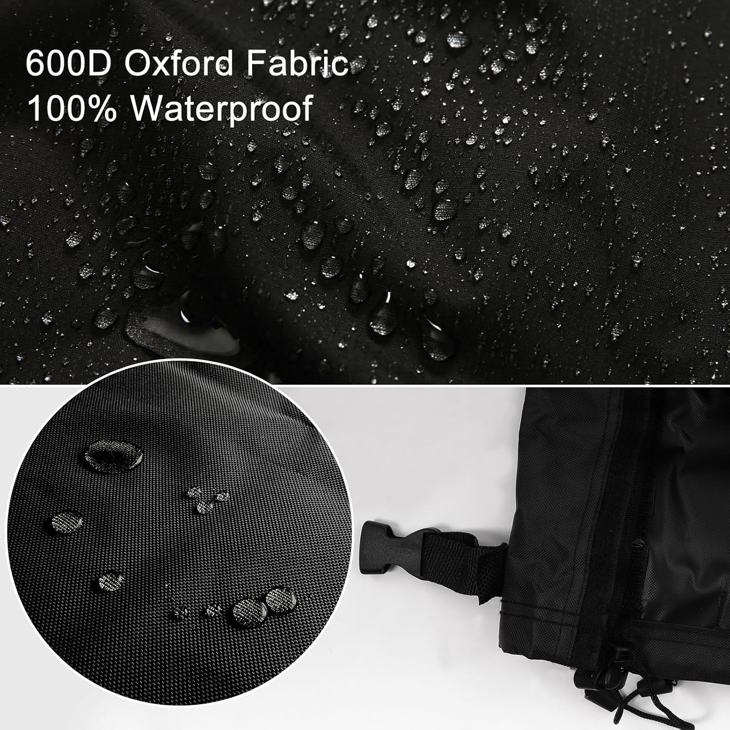 Generator Cover, 600D Waterproof Universal Generator Cover, Heavy Duty 38 X 28 X 30 Inch Outdoor Generator Covers, Suitable for 5500-15000Watt, Black image number 5