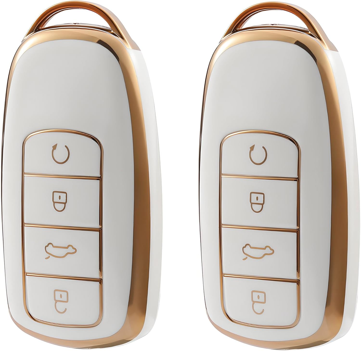 2 Pcs Car Smart Key Fob Case, Soft TPU Remote Key Fob Cover, Car Key Fob Protector Compatible with Chery Omoda 5 and Tiggo 8 Pro 8 plus (White) image number 6