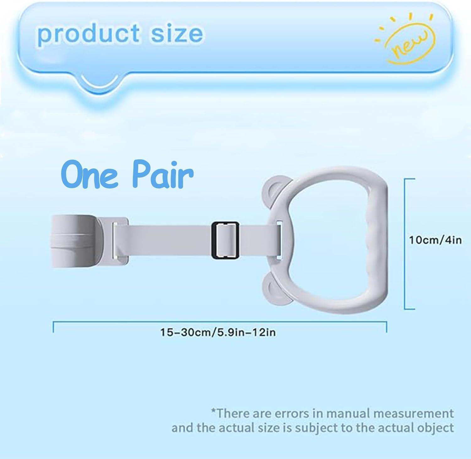 Yeanifeana 2 PCS Adjustable Pull up Rings, Standing Training Tool for Exercise, Ideal for Bed Rail, Daycare Play, Walking Practice Support (Gray)