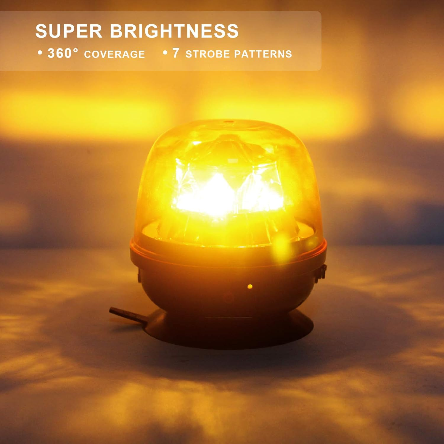 Agrieyes Magnetic Beacon Light Wireless, Class I Portable 12-24V Rotating Warning Lights, Rechargeable Amber Flashing Strobe Lights for Vehicles Trailers Trucks Tractor Bus Forklift Cars - Blue image number 3