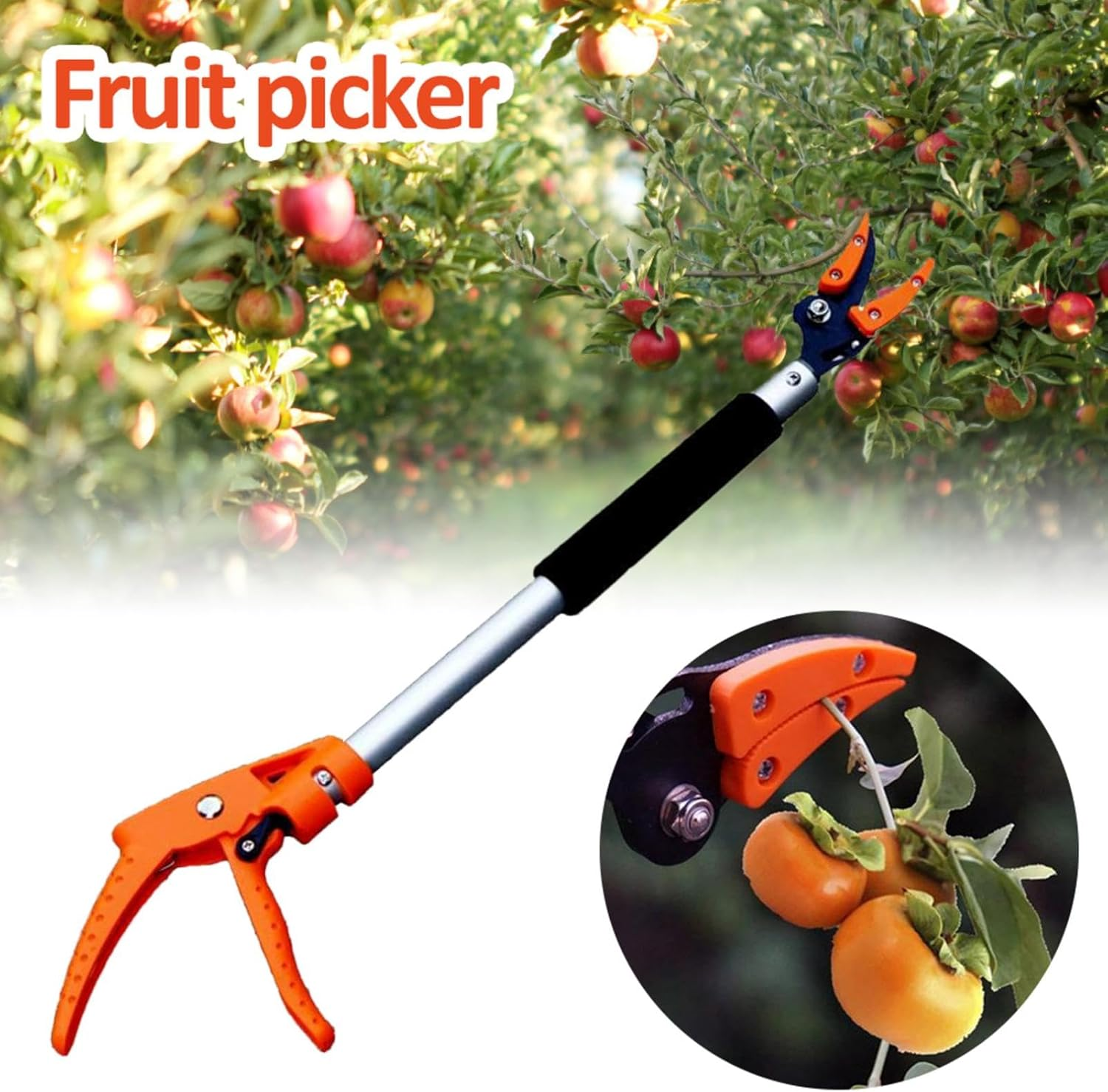 Pruners for Tree Trimming, Hold Snapper Pruner Long Handle Reach, 60Cm Long Distance Fruit Picker, Garden Long Reach Tree Pruner, Long Handled Secateurs for Tree Branches, Fruit Pick image number 4