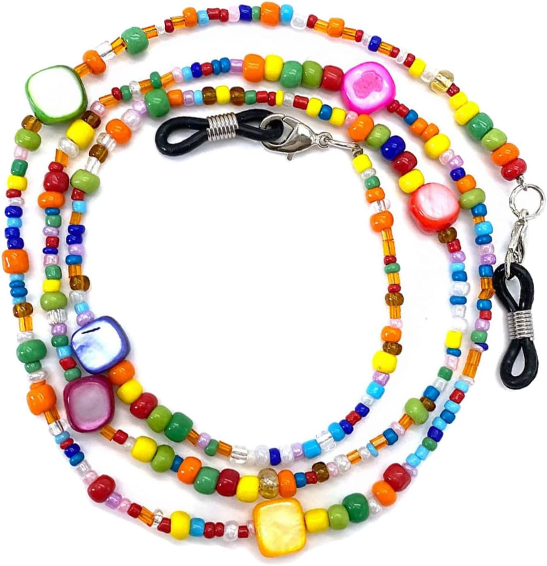 MERRYHAPY Colorful Beaded Glasses Chain for Women Boho Eyeglass Holder Necklace with Shell Accents Mask Lanyard for Sunglasses and Reading Glasses image number 1