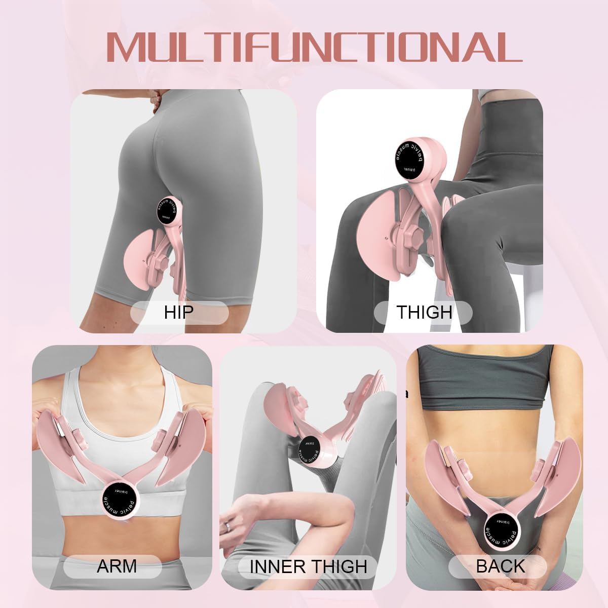 Thigh Master Thigh Exerciser, Kegel Exerciser for Pelvic Floor Muscle, Inner Thigh Exerciser for Butt, Arm, Leg Workout, 4 Levels Adjustable Resistance (Without Counter image number 6