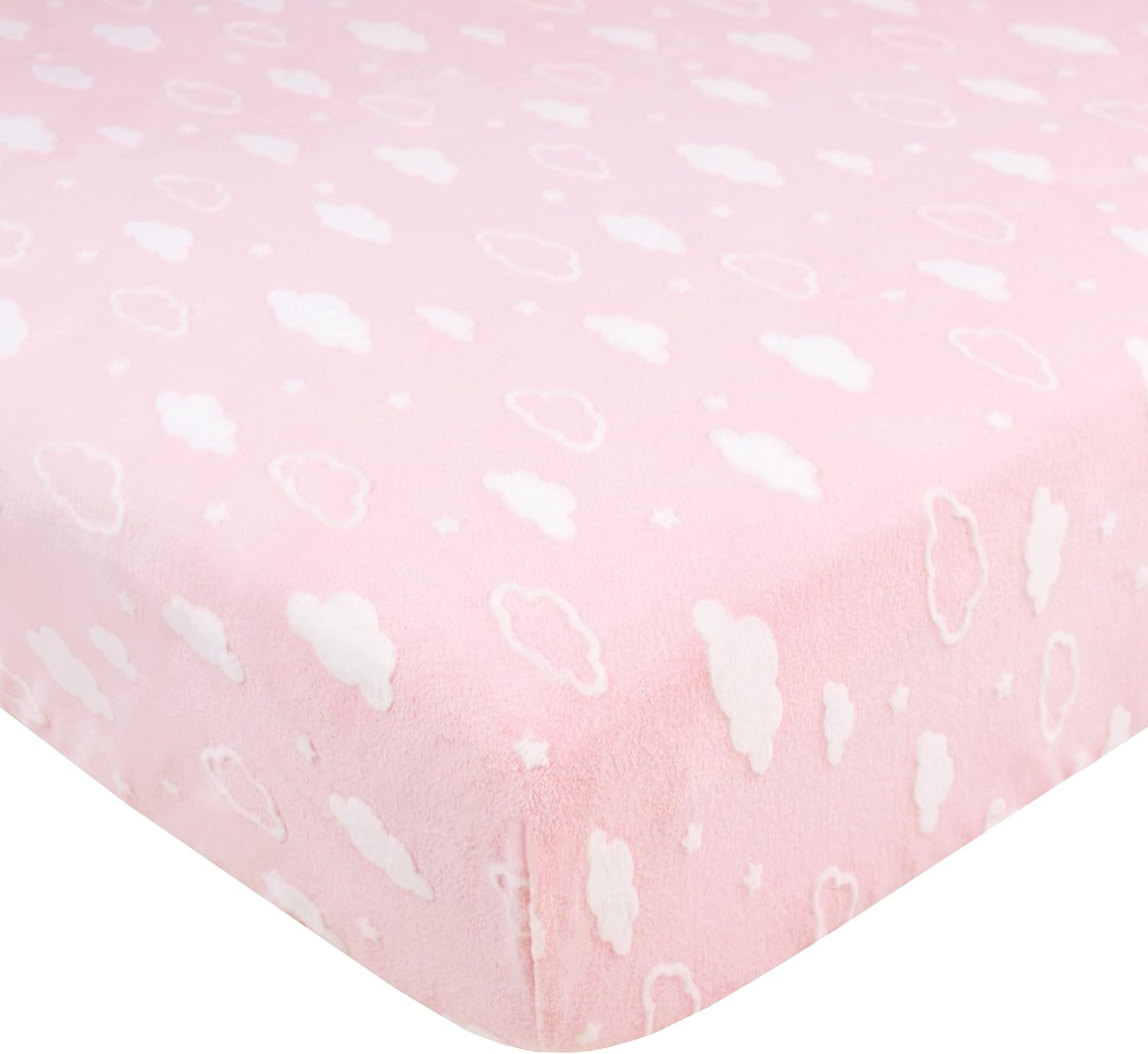 TL Care Heavenly Soft Chenille Crib Sheet, Navy, 28" X 52"