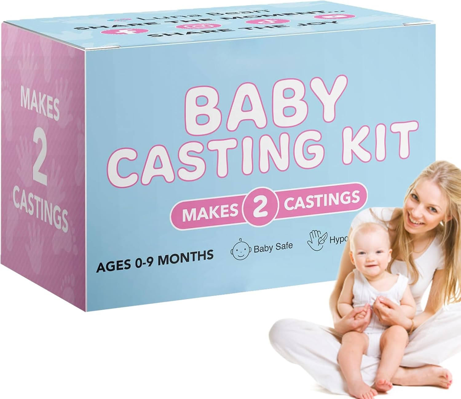 Weqizuerqi Hand Moulding Kit, Plaster Handprint Kit for Newborns - First Years Memorial Ornament Gift for All the Family image number 3