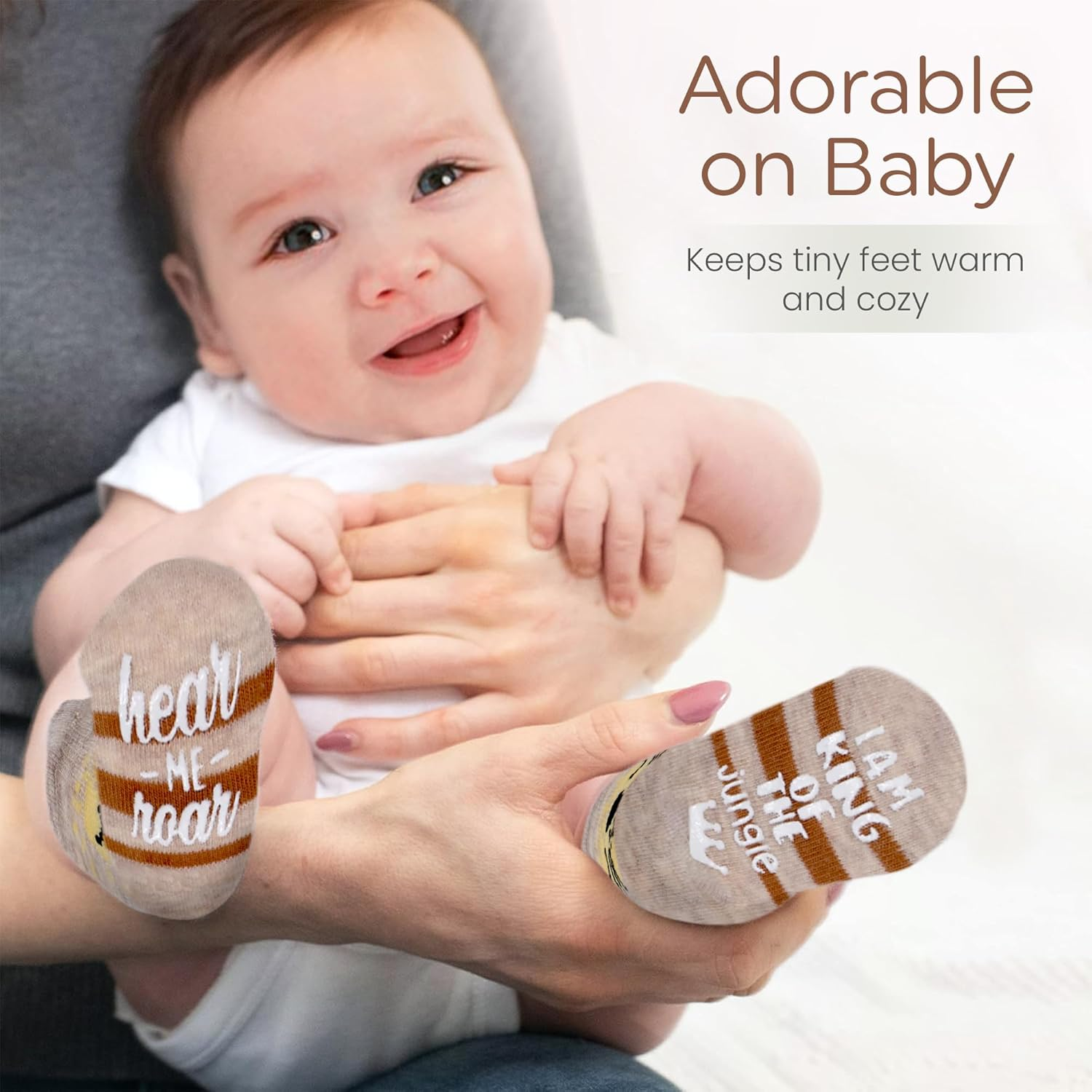 Adorable Newborn Baby Slogan Socks &ndash; 8-Pair Set for 0-6 Months | Soft and Stylish Infant Socks for Baby Girls and Boys, Multicolour, 0-6 Months image number 5