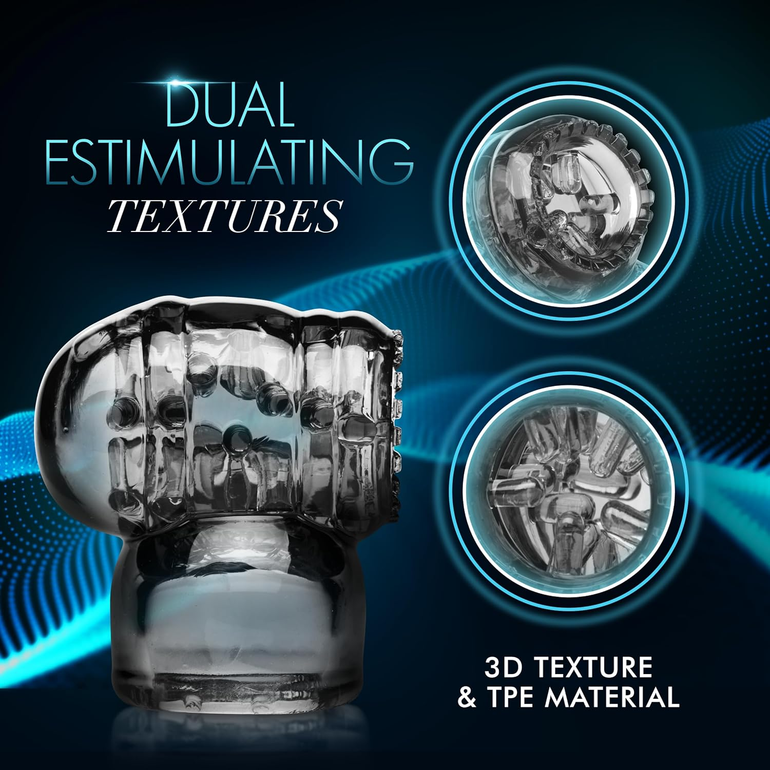 Wand Essentials Black Vibra Cup Male Masturbation Wand Attachment image number 3