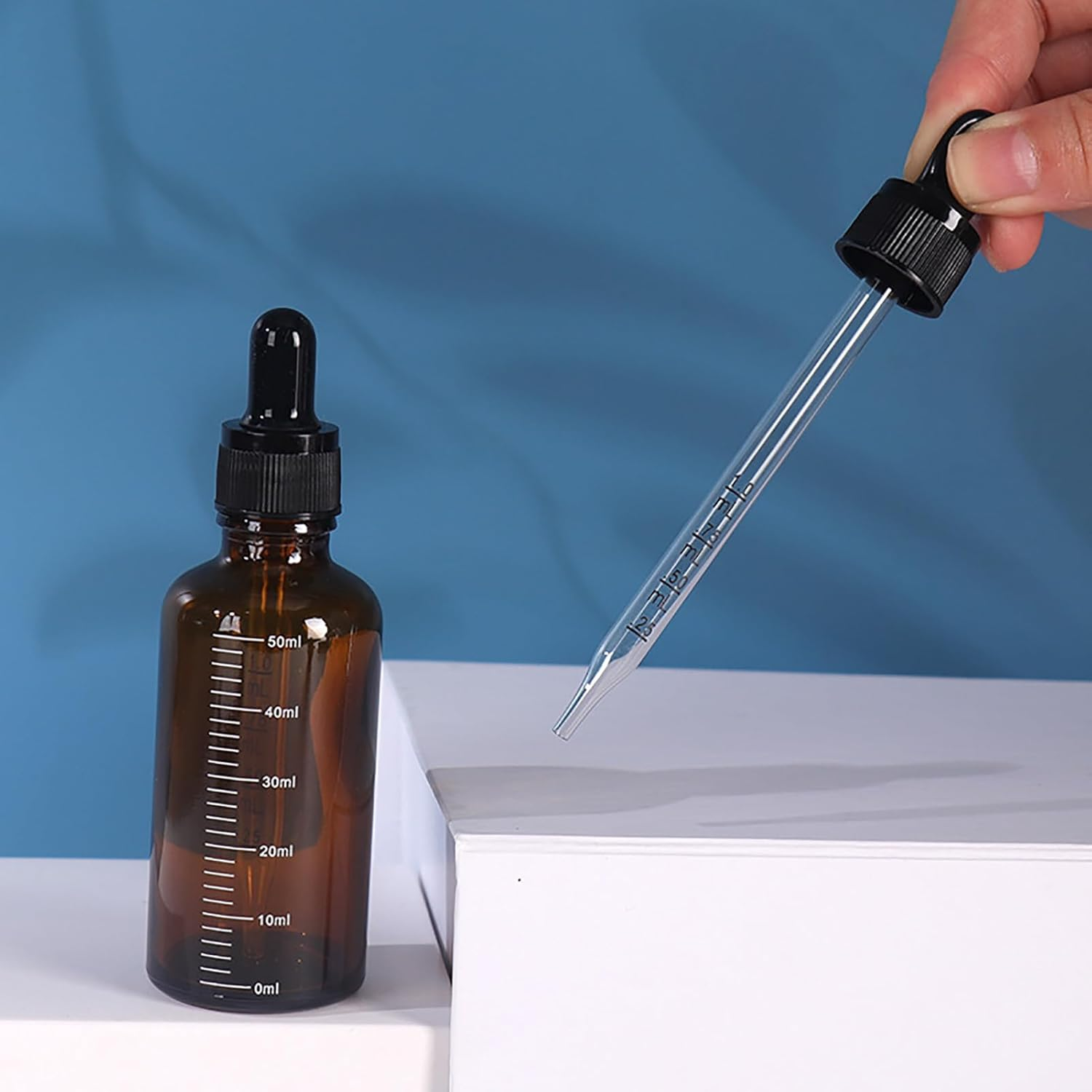 Uptuoli Dropper Bottles, 5Pcs Glass Droppers Bottles with 1 Funnel, Glass Eye Dropper Bottle with Graduated Pipette, Leakproof Essential Oils Dropping Bottle with Measured Droppers image number 3