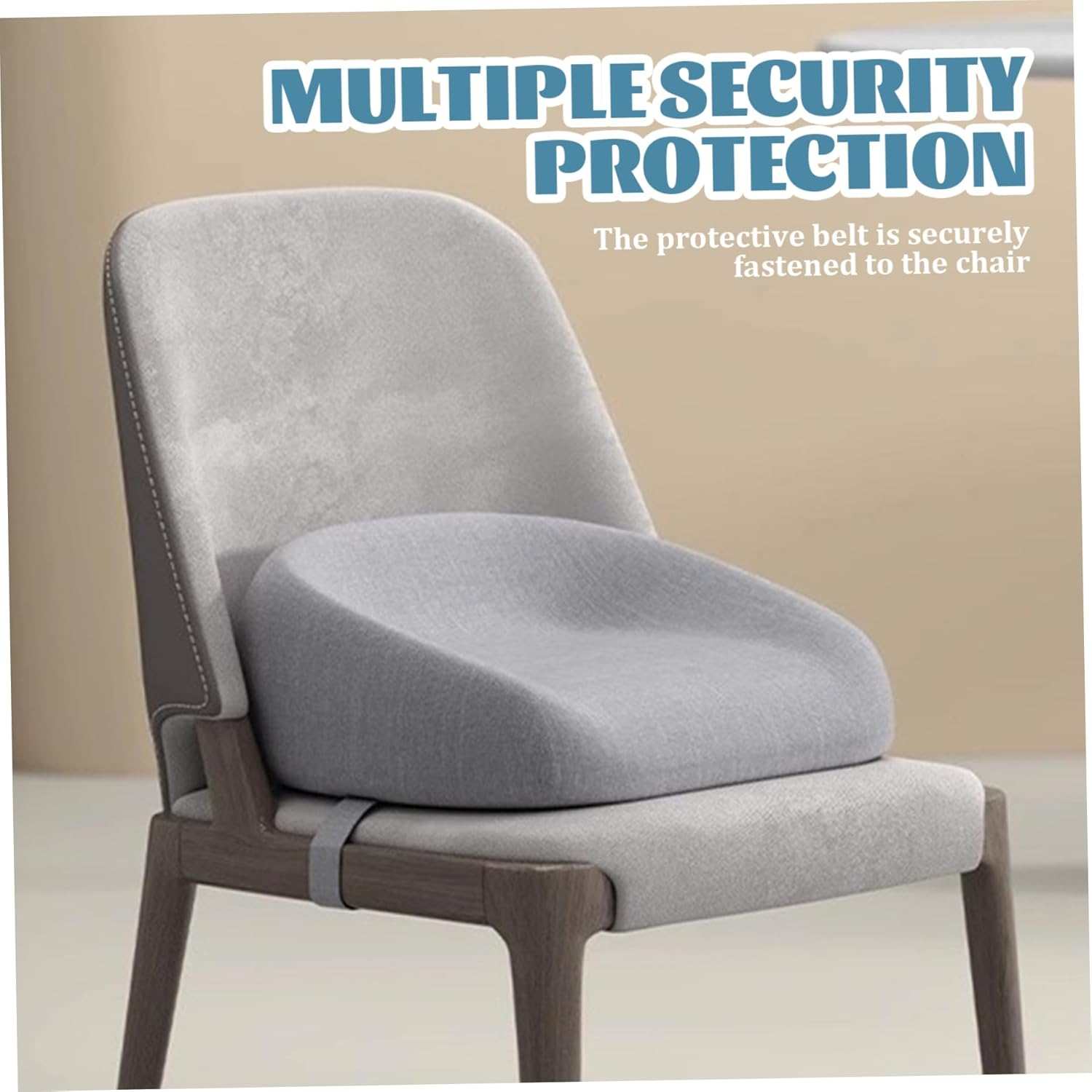 Toddler Booster Seat Square Dismountable Booster Seat with Adjustable Safety Belts Non-Slip Reusable Children Booster Seat for Home, Restaurants, Theaters, Grey Toddler Booster Seat image number 5