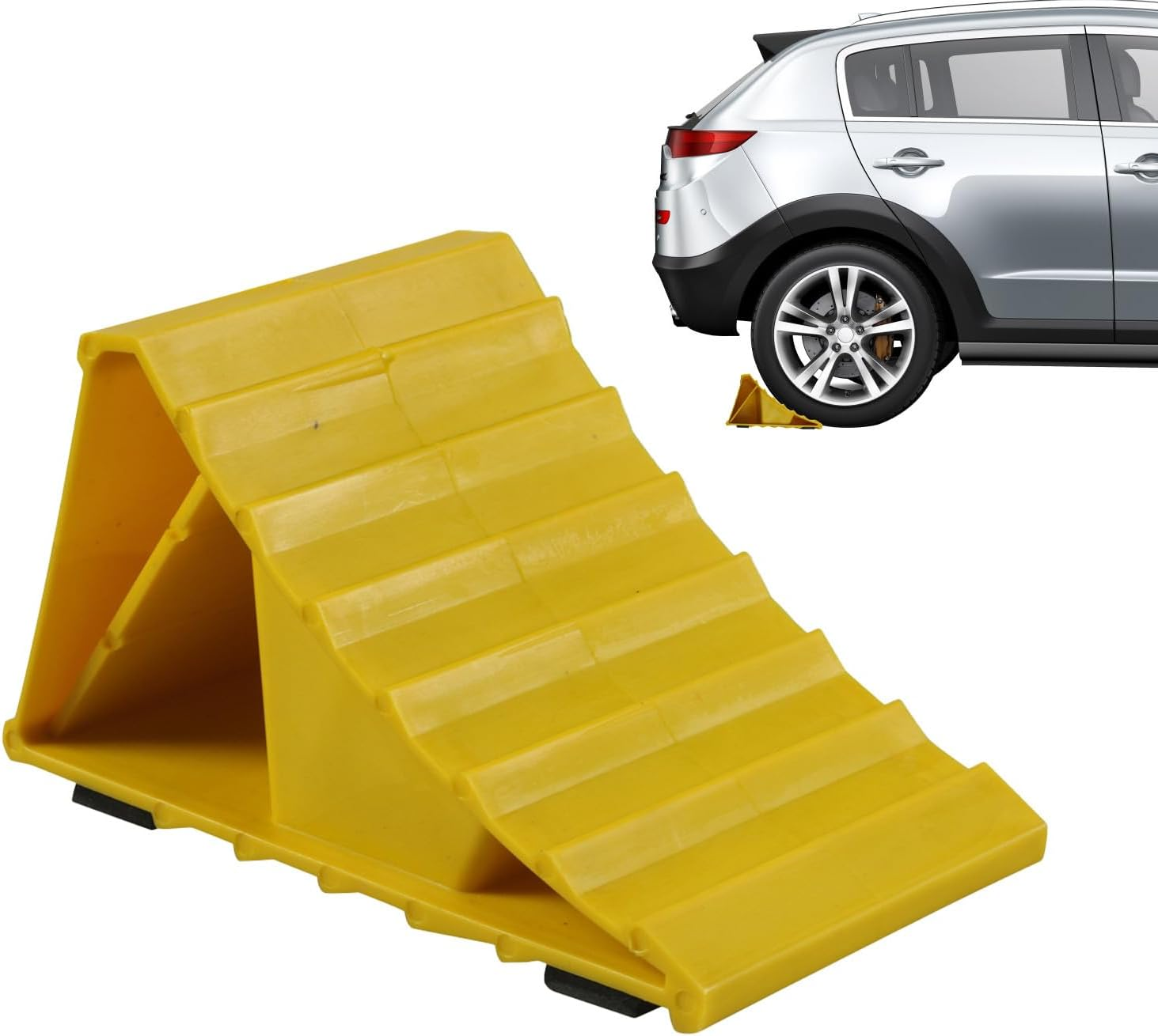 Tire Chocks - Triangular Tire Stabilizer Chock | Car Stop Wheel Block - for Truck Trailer RV Camper Automotive Sedan ATV Garage Parking image number 3