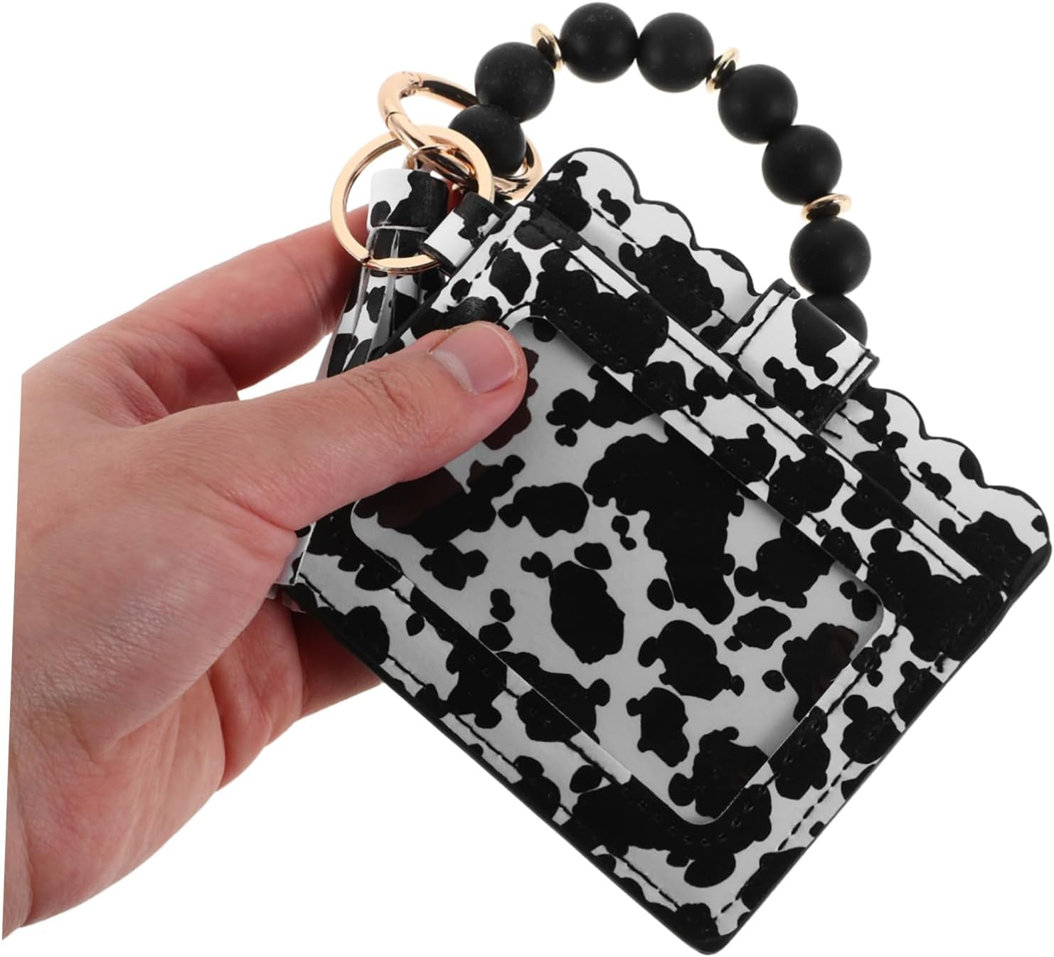 Healvian Elegant Cow Card Holder Keychain Compact Silicone Coin Purse Zipper Wallet Pouch Keychain for Women Coin Organizer Slim Wallet Accessory image number 6