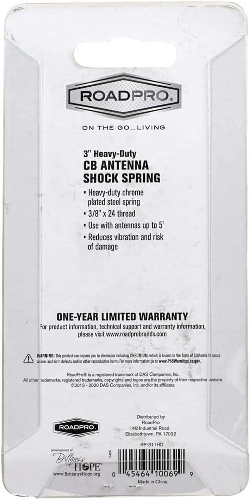 Roadpro RP-311HD 3" Heavy Duty Chrome Plated Steel Antenna Shock Spring image number 5