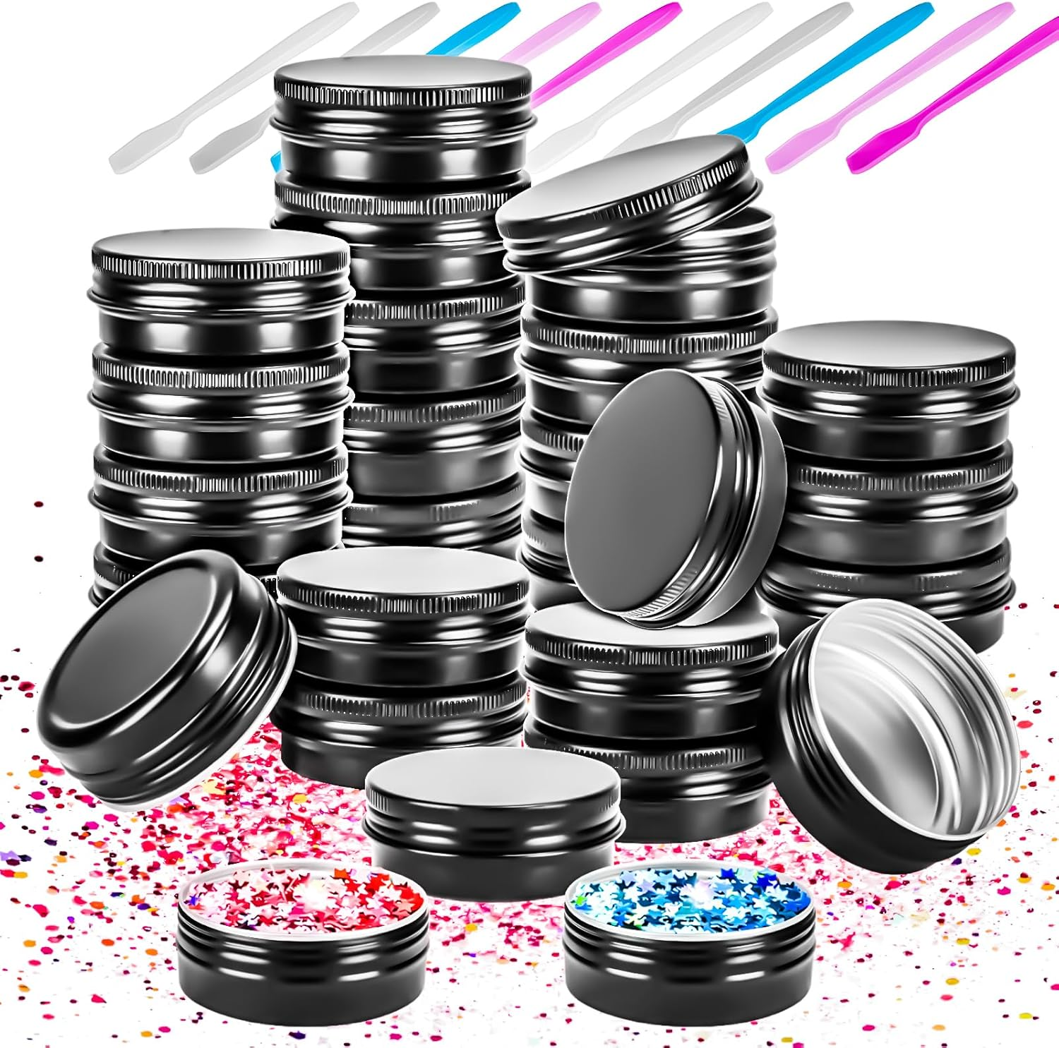 Motbach 12 Pack 0.5Oz Tin Jars, 15Ml Rose Gold Metal Tin Cans, 1/2Ounce Aluminum Tin Can Jar Containers with Lid for Lotion Bars, Balms, Spices, Salve, Beard Balm, Toiletries, Creams, Makeup Cosmetic