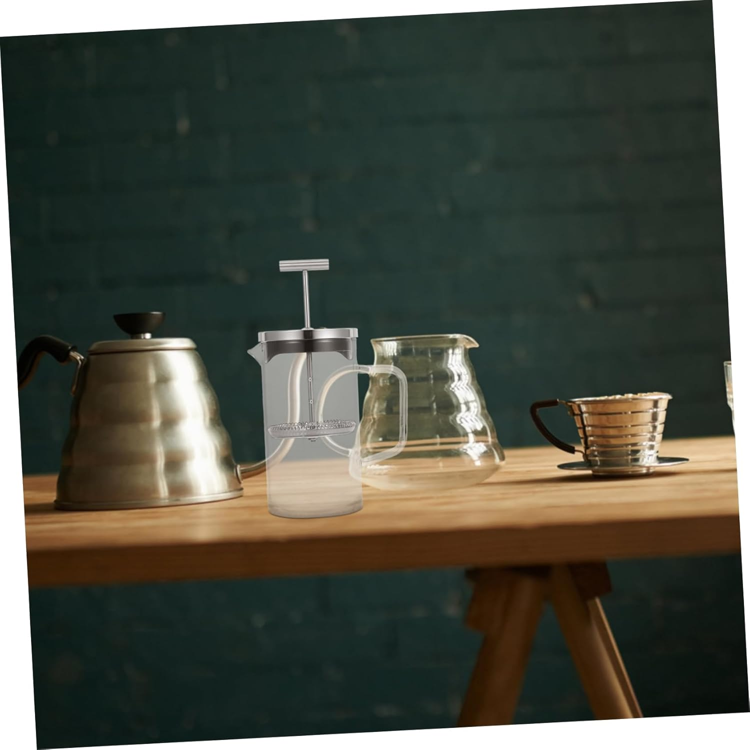 MAGICLULU Coffee Maker Pot Scale Practical Maker Press for Home Use for Brewing Coffee Tea Thick Glass Base Suitable for Daily Use image number 1