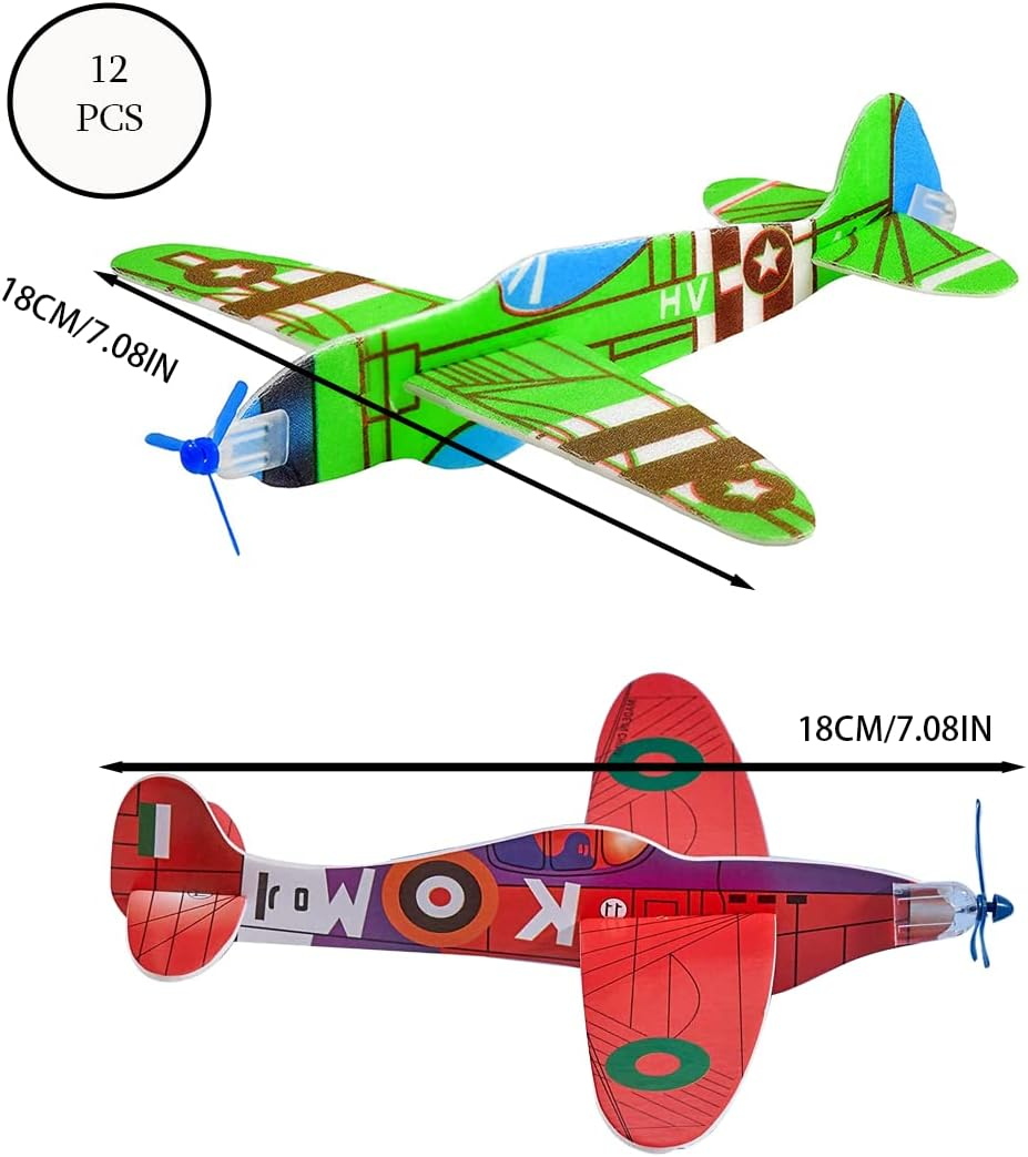 Set of 12 Glider Planes, Polystyrene Aeroplanes, Polystyrene Gliders, Gliders, Polystyrene Gliders for Children, Aviator Aeroplane for Children'S Birthday Party Favours Party Bags image number 3