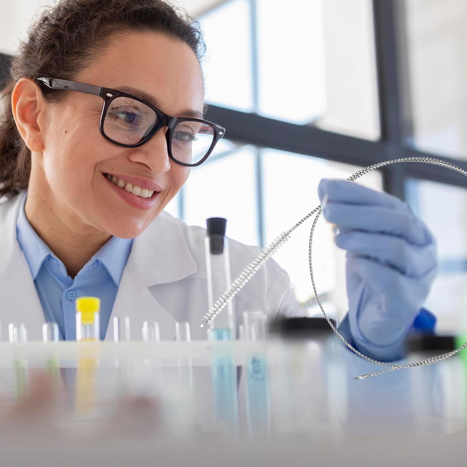 4Pcs 39.4 Inches Extra Long Pipe Cleaners ，Straw Cleaner Brush Extra Long for Cleaning Straw, Tube, Pipe, Hose, Refrigerator Drain, Laboratory Catheter Brush, White image number 4