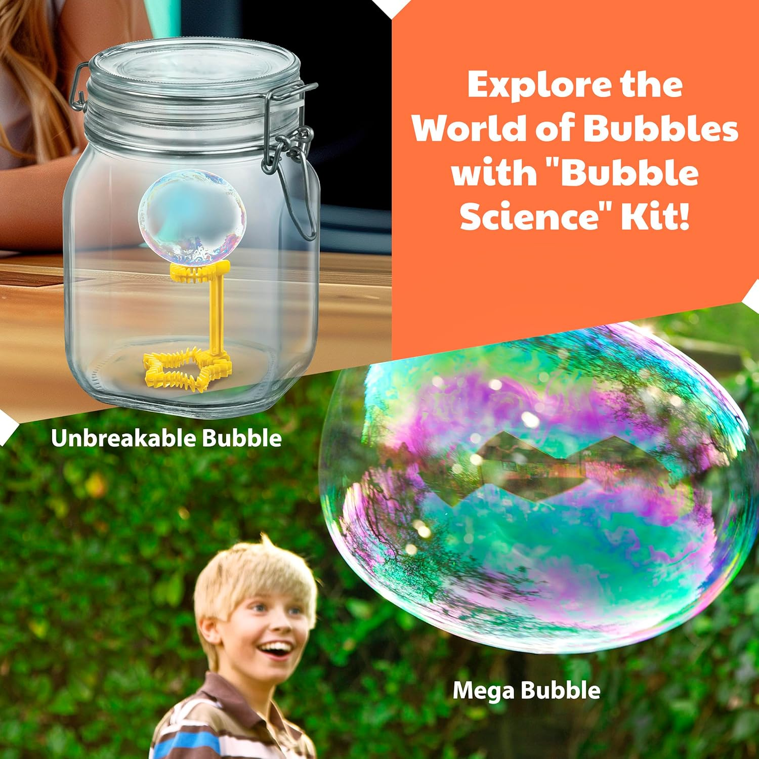 4M Kidzlabs Bubble Science, Create Giant Bubbles, Homemade Solution Recipe, Bubble Geometry and Sculptures, Uses Everyday Materials, Learn STEAM Principles image number 5
