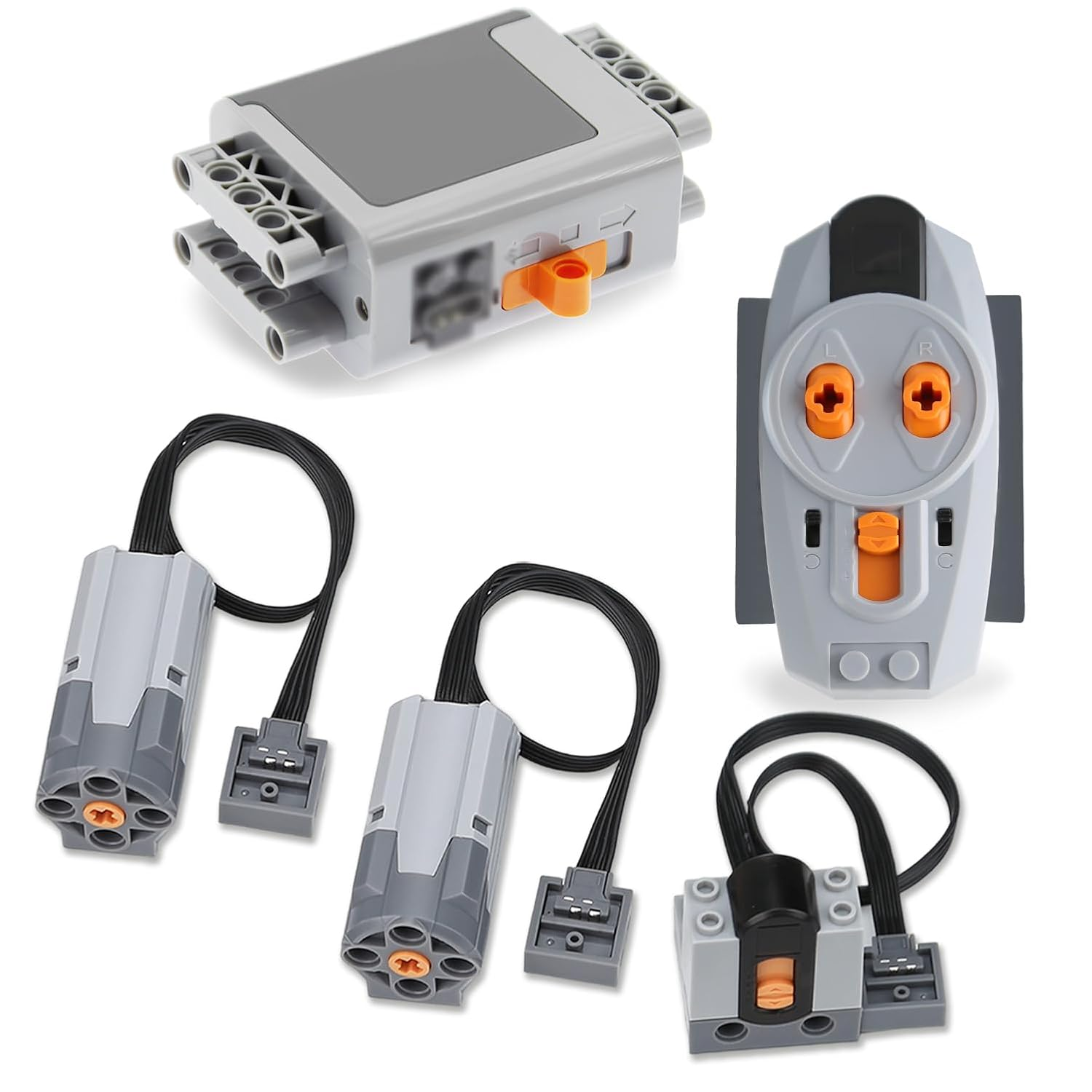 TEESE 5Pcs Technic-Motor Set with Motor-Remote-Control-Receiver, Battery-Box, Compatible with Technic-Parts image number 2
