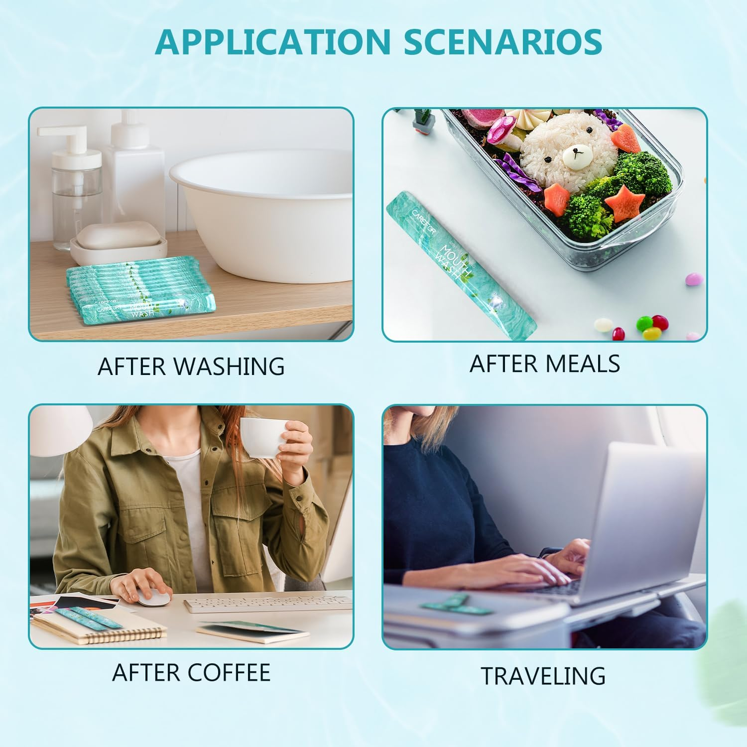 Mouthwash Travel Size - Portable Packets to Go, Alcohol & Fluoride Free Fresh Mint Mouthwash Strips for Superior Oral Hygiene,Disposable Packs (Pack of 20) image number 5