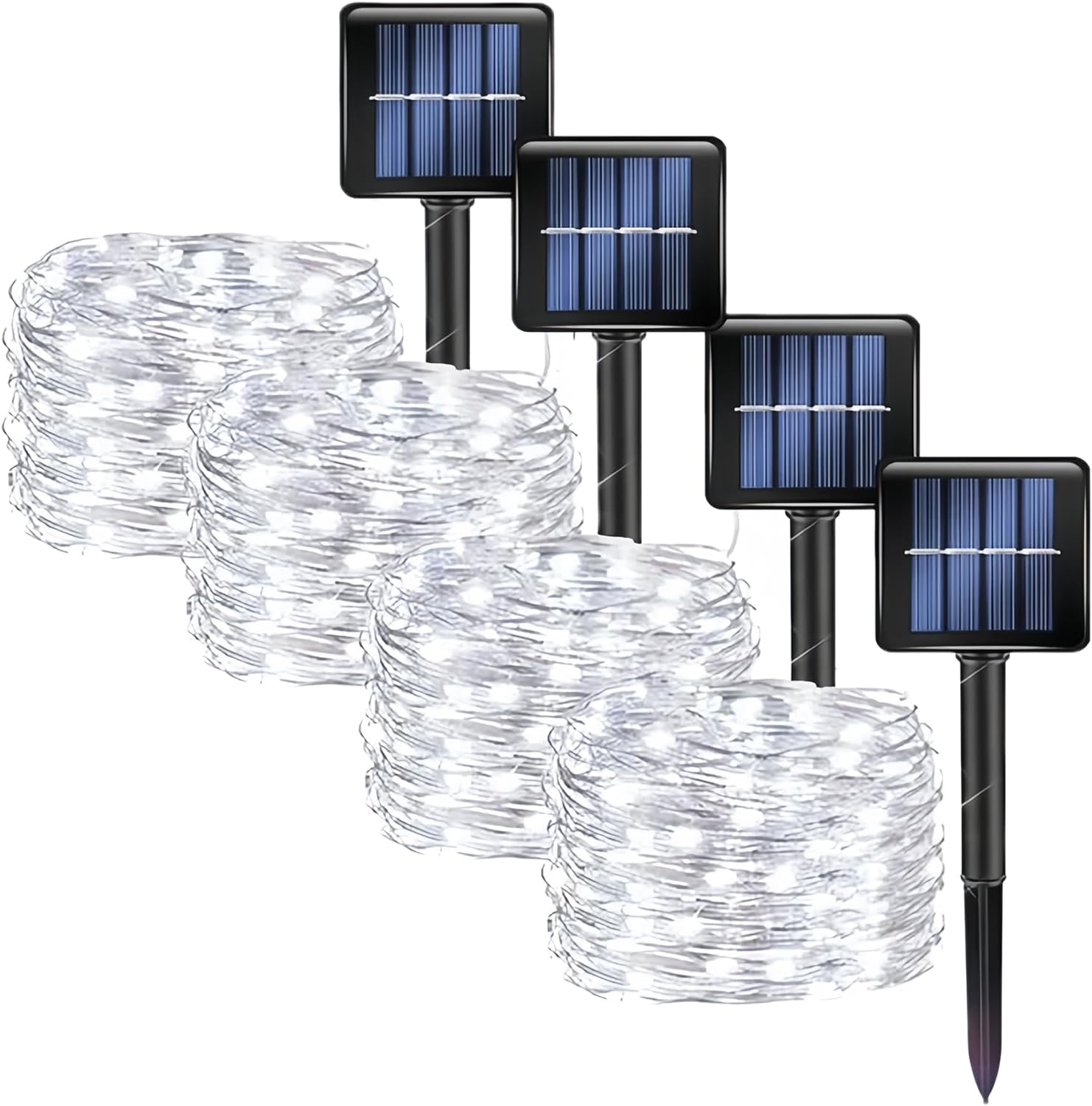 4Pack Solar Fairy Lights, Total 40M/131.2FT 400Led Solar String Lights,Cooper Wire String Lights with 8 Modes,Solar Garden Lights Waterproof for Patio Yard Trees Christmas Wedding Party image number 3