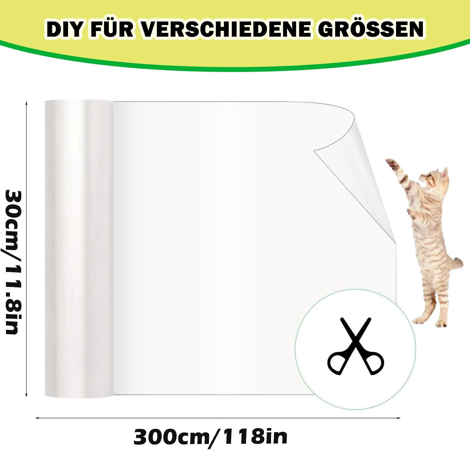 Scratch Protection Cat Tape, 20 Cm X 500 Cm Sofa Scratch Protection Pad with Self-Adhesive, Scratching Pads for Cats with Self-Adhesive Cat Scratch Protection Film, Furniture Protection, Scratch Pads image number 4