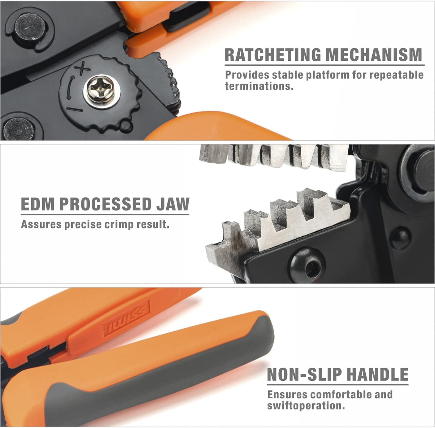 Icrimp SN-2549 Ratcheting Wire Crimping Tools for JST ZH 1.5Mm, PH 2.0Mm, XH 2.5Mm, VH 3.96Mm, JWPS 4.0Mm Pitch, Dupont 2.54Mm Pitch Open Barrel Terminals, AWG28-18 (0.08-1.0Mm&sup2;)