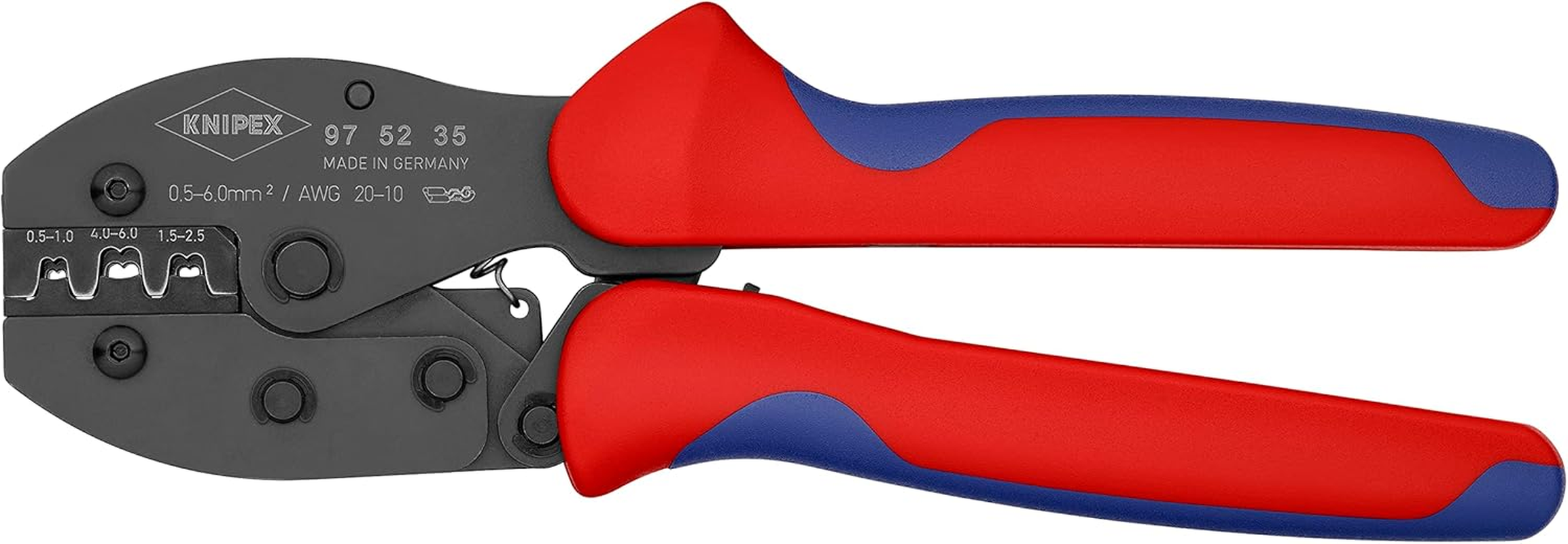 Knipex 97 52 35 SB Preciforce Crimping Plier, 220 Mm Length - 4.8/6.3 Mm, Multi-Colour