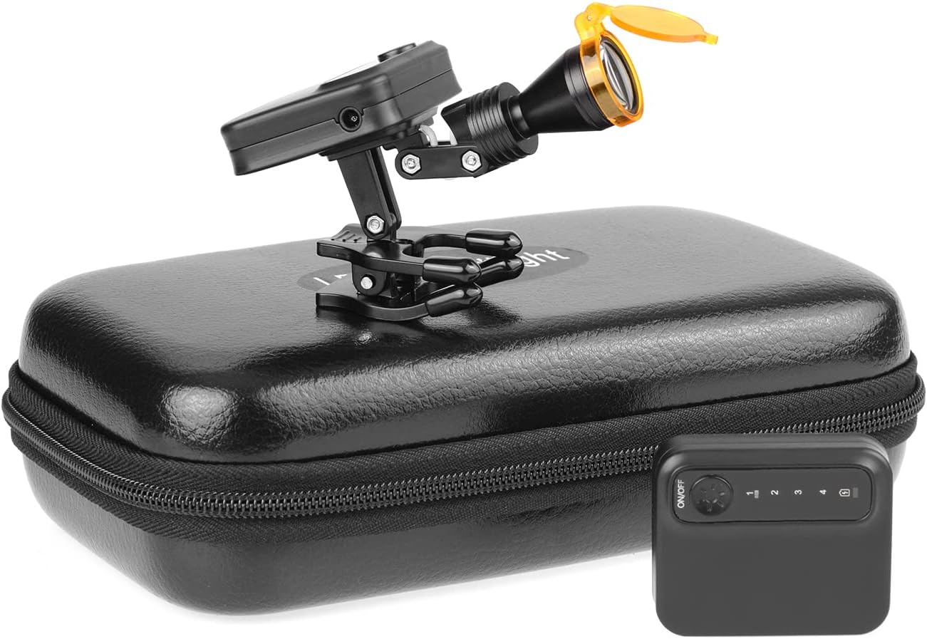 Tankredrug 5W LED Headlight Adjustable Brightness Headlamp Magnetic Chuck Clip-On Type with Optical Filter 2 Batteries for Glasses Loupes image number 1