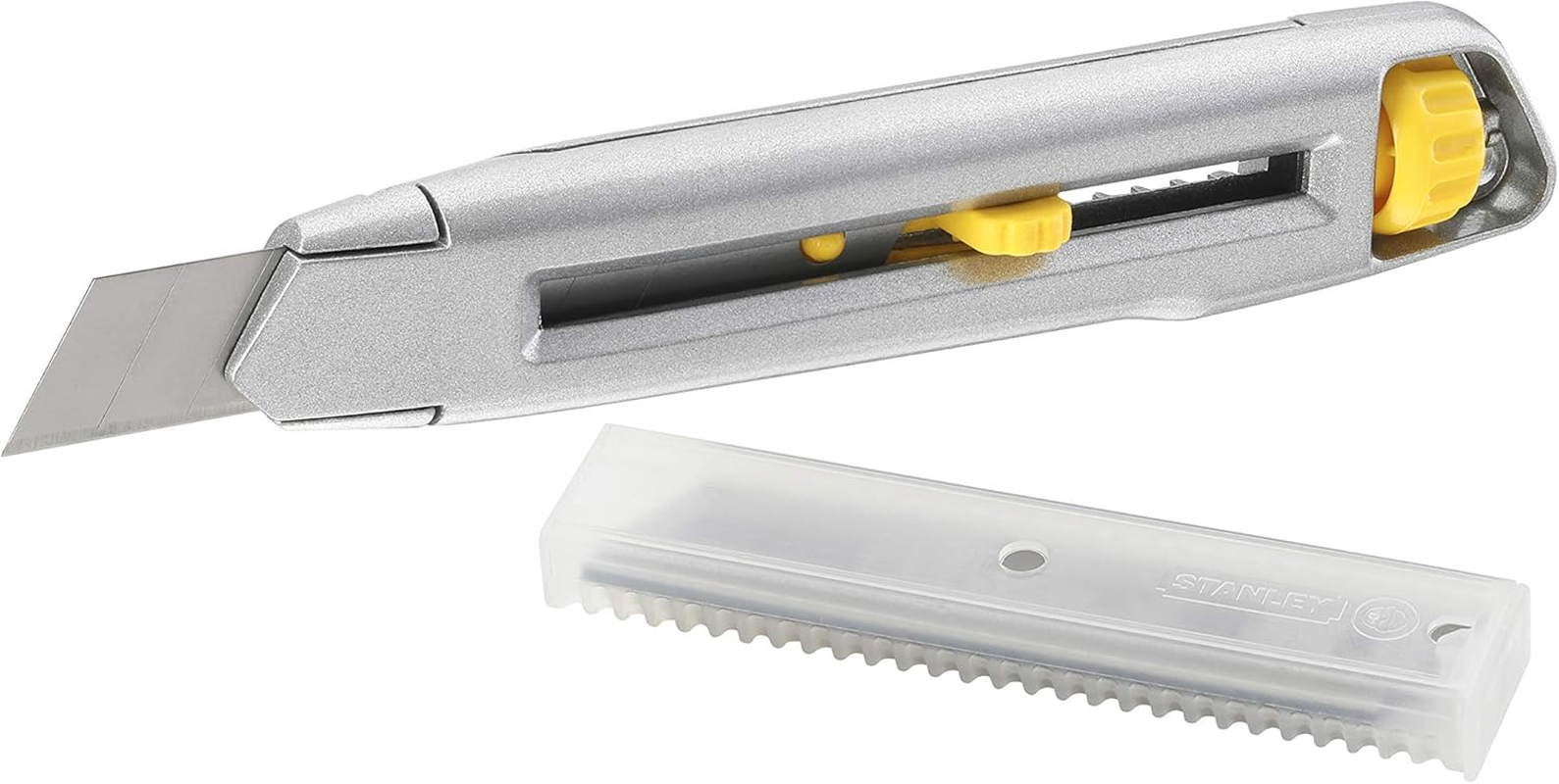 Stanley 7-10-018 Snap off Knife "Interlock" with 5 Carbide Blades, Black/Yellow image number 3