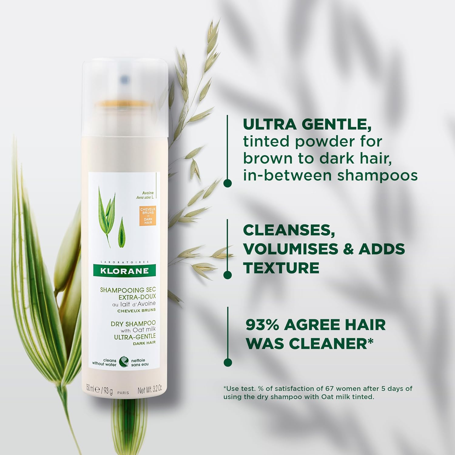Klorane Oat Milk Tinted Dry Shampoo 150Ml - All Hair Types image number 3
