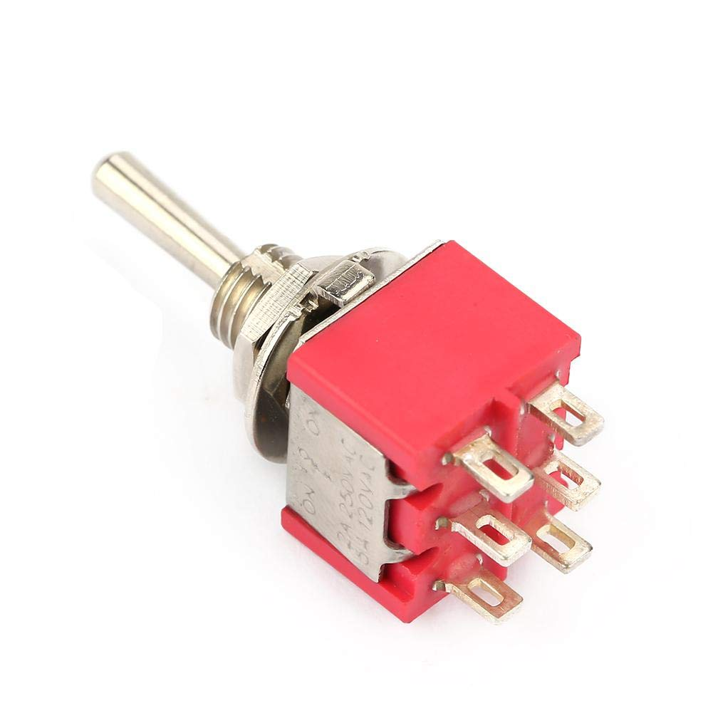 10Pcs Momentary Toggle Switch On-Off-On 3 Position Momentary Toggle Switch DPDT 6-Pin 6Mm 2A/250VAC 5A/120VAC image number 3