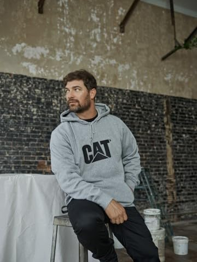 CAT Men'S Trademark Hooded Sweatshirt, Dark Heather Grey, Xx-Large image number 4