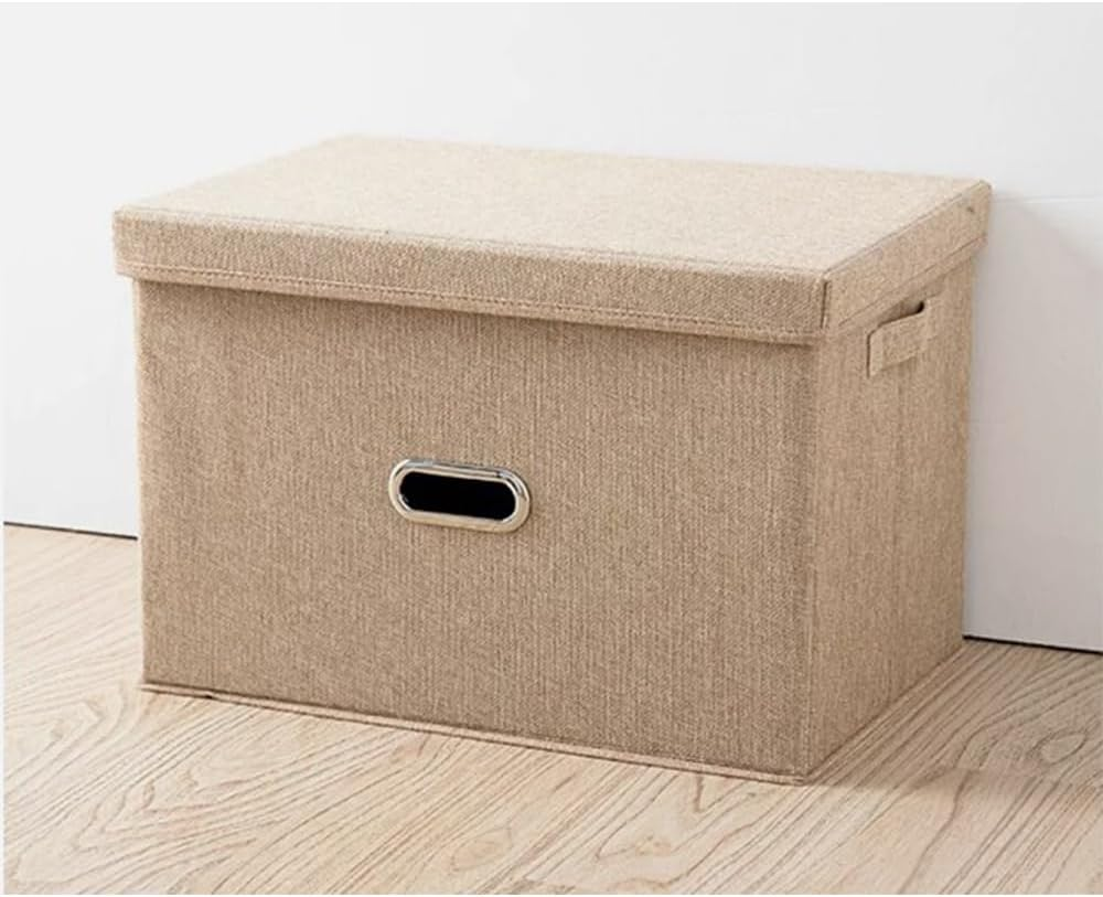 TOMVAES Linen Storage Bins Storage Box with Lid Foldable Box Stool Containers Bench Lid for Home Bedroom Office image number 3