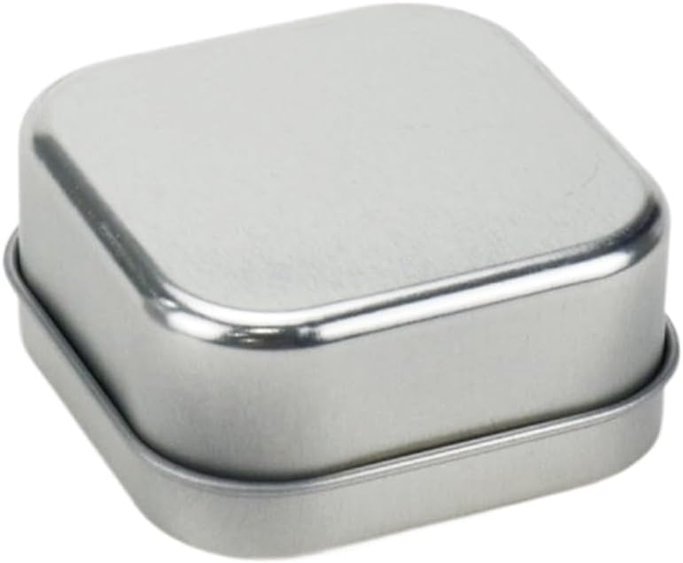 Coshar 10Pcs Square Metal Storage Organizer Mini Tin Box with Clear Window Lids for Candy, Candles, Lip Balms and Solid Perfumes (Silver) image number 2