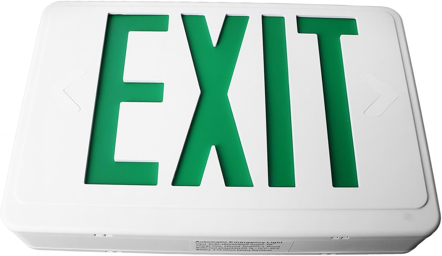 Green Exit Sign, 3W LED Emergency Exit Light with 1000Mah Battery, Glow in the Dark Photoluminescent Exit Sign, Outdoor Emergency Exit Sign Light for Hotel, Hospital, Mall, Office image number 4