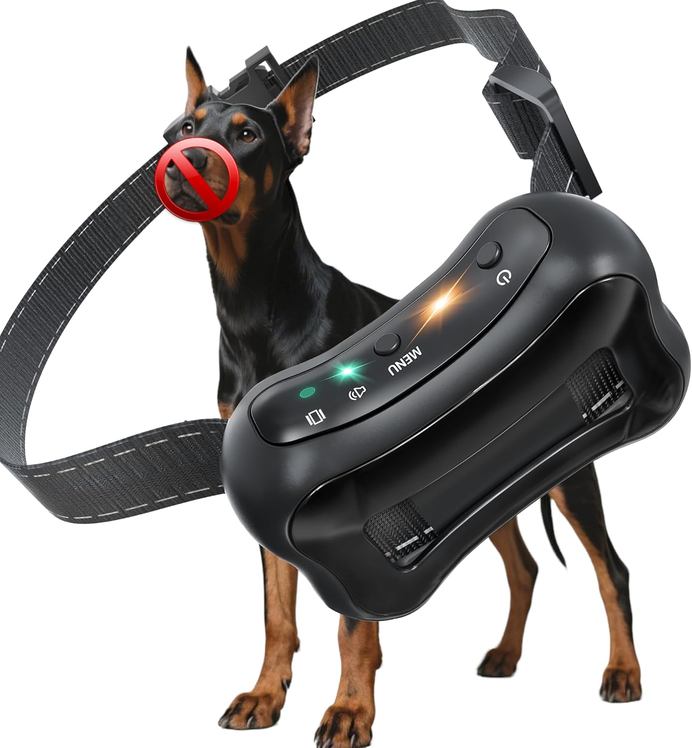 Mosiller Dog Bark Collar, No Shock anti Barking Collar for Small Medium Large Dogs, Vibration Dog Training Collar to Decrease Barking, anti Barking Device with 4 Training Modes, 7 Sensitivity Levels image number 2