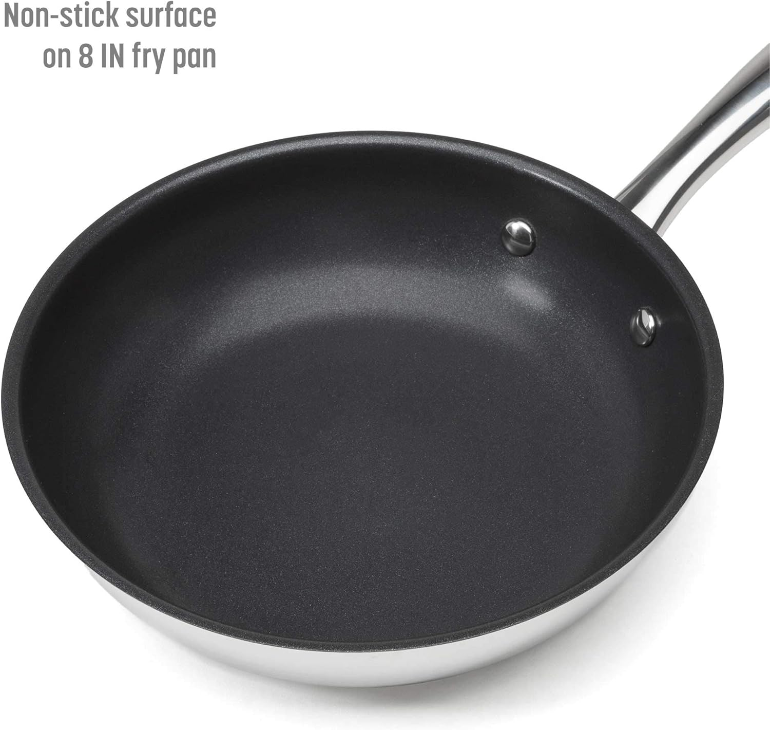 Goodful 12-Piece Classic Stainless Steel Cookware Set with Tri-Ply Base for Even Heating, Durable, Impact Bonded Pots and Pans, Dishwasher Safe Includes Non Stick Frying Pan, Chrome image number 3