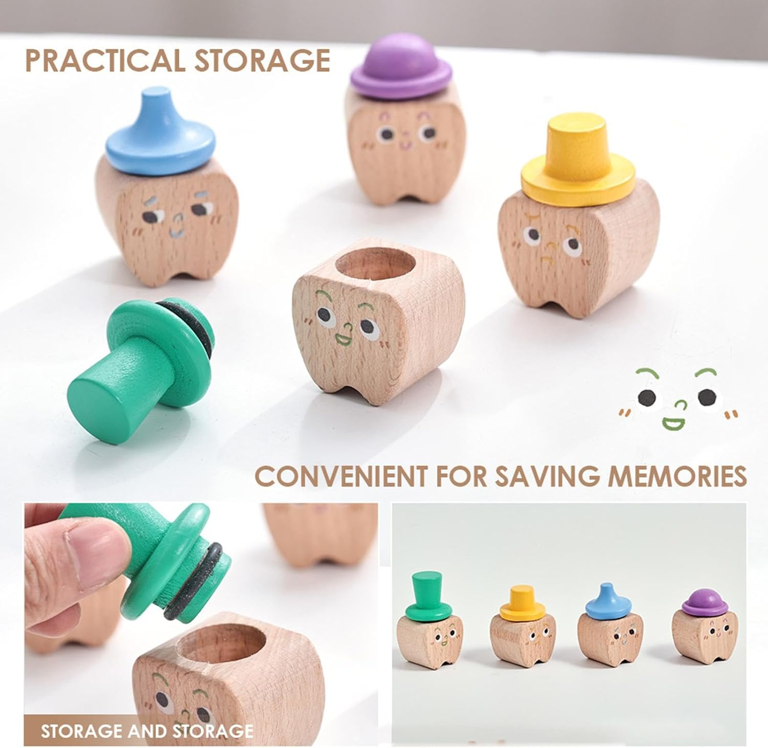 Kids Tooth Fairy Box, Wooden Lost Teeth Keeper, Lost Tooth Storage Case, First Tooth Keepsake, Boys and Girls Tooth Box, Tooth Fairy Keepsake Box, Baby for Kids, Store Lost Tooth of Boys and Girls image number 5