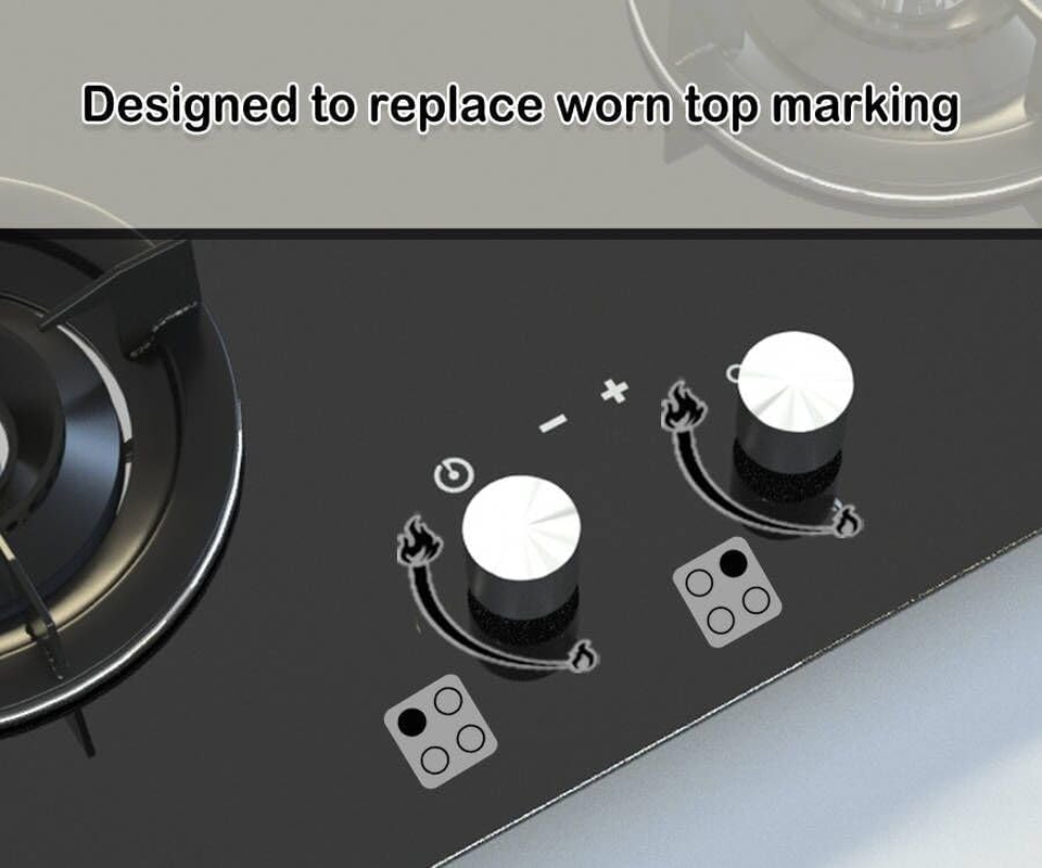 Pop Resin Flame Indicating Stickers Flame Indicators Ring Stove Labels - Oven Replacement Adhesive Knob Symbols for Bumper Cooktop Hob Cooker Top Markings 2 Pack image number 4