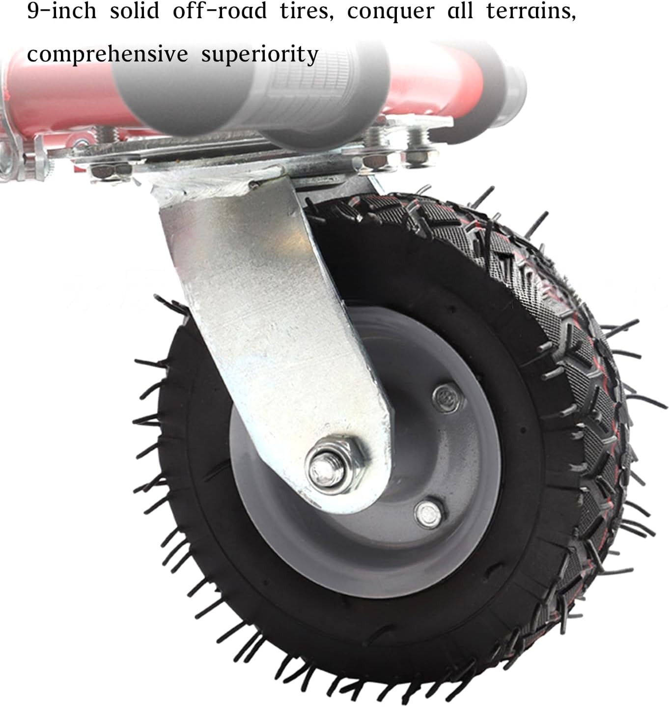 Hoverboard Frame &ndash; Adjustable Go Kart Frame for Crazy Cart Fun, Fits 6~11" Boards, Durable Metal Build with 360&deg; Steering Handles, Supports Kids & Adults up to 85KG (Red) image number 2