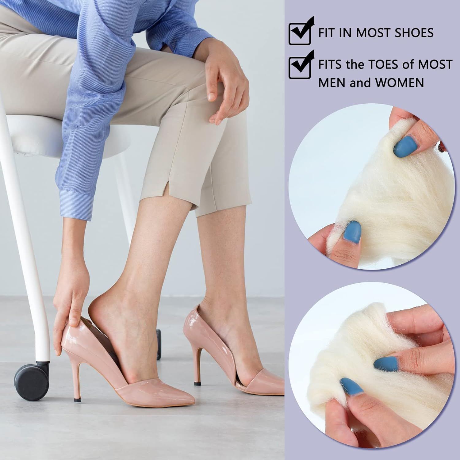 2 Bags Lambs Wool for Toes Soft Cushioning and Toe Separator Pads Blister Prevention Cushion for Hiking Lambs Wool Toe Pads for Pointe Shoes Protectors Boot Cushion, 1.76 Oz 50 G image number 1