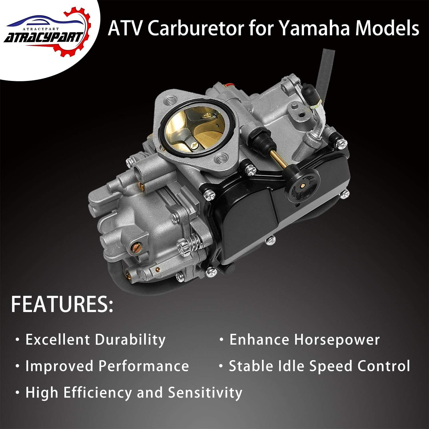 Carburetor Carb for ATV Yamaha 1987-1990 & 1992-1995 Moto-4 350 YFM350 | 1987-2004 Warrior 350 YFM350 | 1987-1998 Big Bear 350 YFM350 | 1996-1998 Kodiak 400 YFM400 | 1995 Wolverine 350 YFM35F