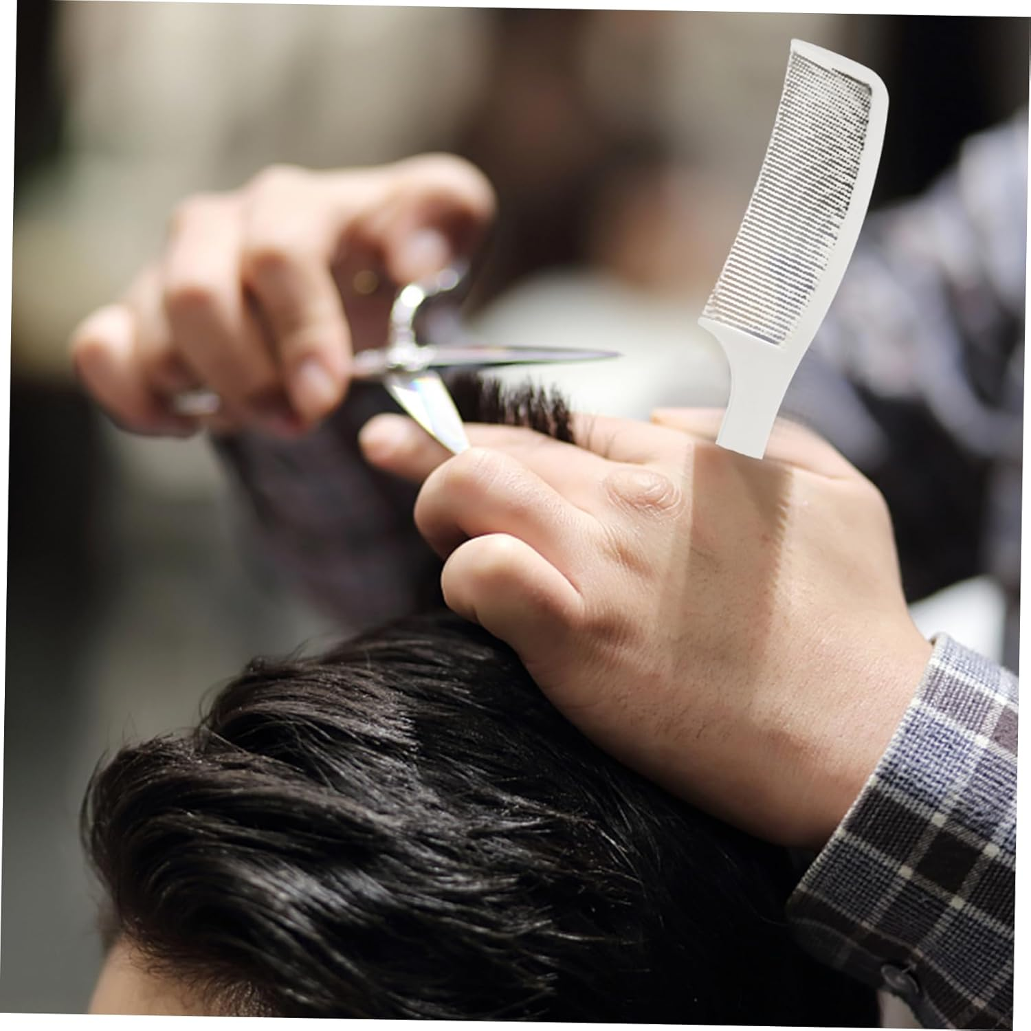 GANAZONO 2Pcs Men'S Hair Styling Tool Barber Comb for Black Men Curved Cutting Comb Hairdressing Supplies image number 6